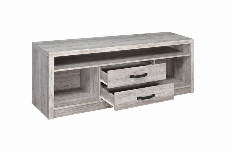 Burke 2-drawer TV Console Grey Driftwood - Theo's Factory Direct Mattress & Furniture (Columbus, OH)