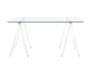 Amaturo Writing Desk with Glass Top Clear - Theo's Factory Direct Mattress & Furniture (Columbus, OH)