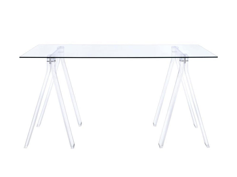 Amaturo Writing Desk with Glass Top Clear - Theo's Factory Direct Mattress & Furniture (Columbus, OH)