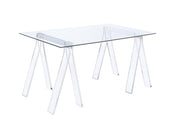 Amaturo Writing Desk with Glass Top Clear - Theo's Factory Direct Mattress & Furniture (Columbus, OH)