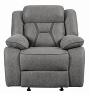 Higgins Overstuffed Upholstered Glider Recliner Grey - Theo's Factory Direct Mattress & Furniture (Columbus, OH)