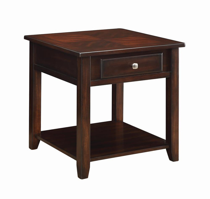 Bradford Square 1-shelf End Table Walnut - Theo's Factory Direct Mattress & Furniture (Columbus, OH)