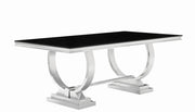 Antoine Rectangular Dining Table Chrome and Black - Theo's Factory Direct Mattress & Furniture (Columbus, OH)