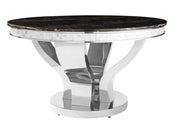 Anchorage Round Dining Table Chrome and Black - Theo's Factory Direct Mattress & Furniture (Columbus, OH)