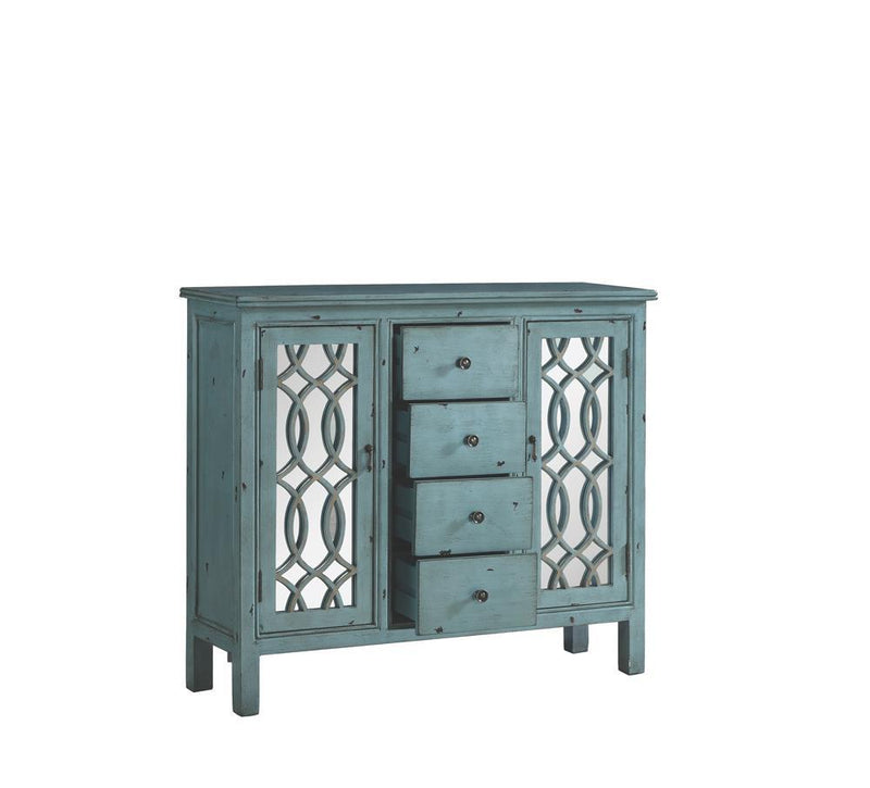 Rue 4-drawer Accent Cabinet Antique Blue - Theo's Factory Direct Mattress & Furniture (Columbus, OH)