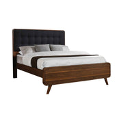 Robyn California King, E.King, & Queen Bed with Upholstered Headboard Dark Walnut - Theo's Factory Direct Mattress & Furniture (Columbus, OH)