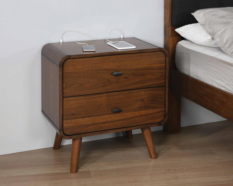 Robyn 2-drawer Nightstand Dark Walnut - Theo's Factory Direct Mattress & Furniture (Columbus, OH)
