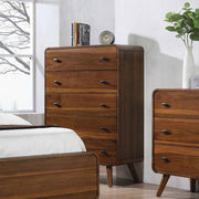 Robyn 5-drawer Chest Dark Walnut - Theo's Factory Direct Mattress & Furniture (Columbus, OH)