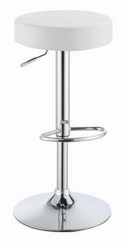 Ramses Adjustable Backless Bar Stool Chrome and White - Theo's Factory Direct Mattress & Furniture (Columbus, OH)