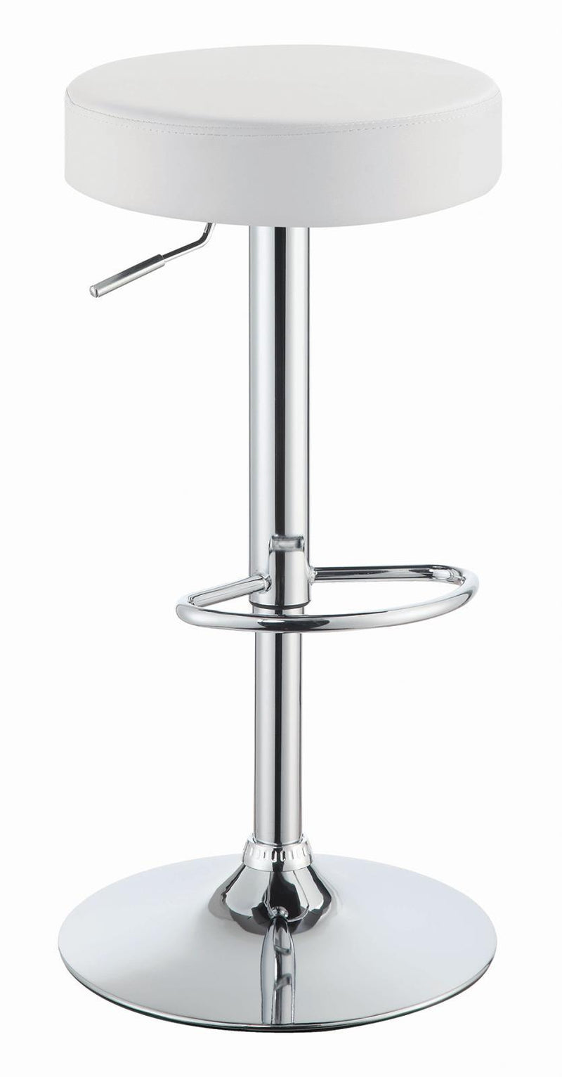 Ramses Adjustable Backless Bar Stool Chrome and White - Theo's Factory Direct Mattress & Furniture (Columbus, OH)