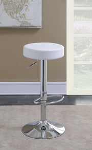 Ramses Adjustable Backless Bar Stool Chrome and White - Theo's Factory Direct Mattress & Furniture (Columbus, OH)