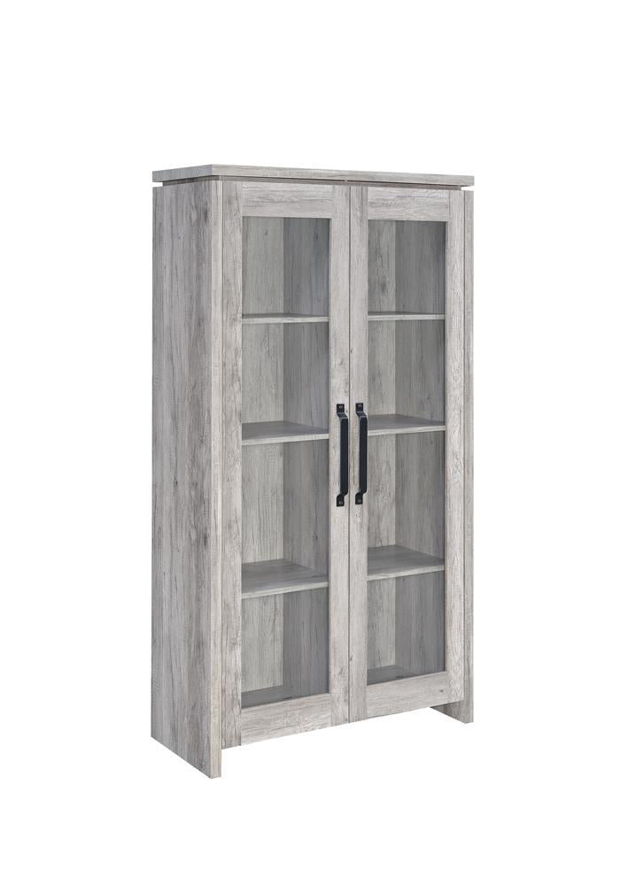 Alejo 2-door Tall Cabinet Grey Driftwood - Theo's Factory Direct Mattress & Furniture (Columbus, OH)