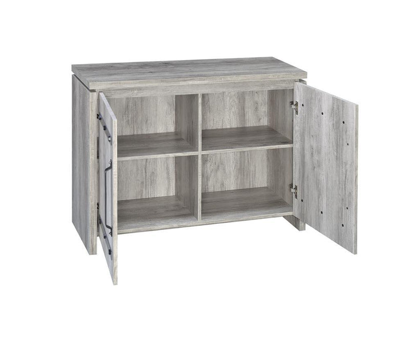 Enoch 2-door Accent Cabinet Grey Driftwood - Theo's Factory Direct Mattress & Furniture (Columbus, OH)