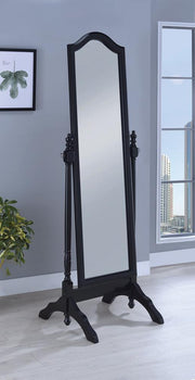 Cabot Rectangular Cheval Mirror with Arched Top Black - Theo's Factory Direct Mattress & Furniture (Columbus, OH)