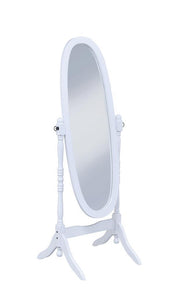 Foyet Oval Cheval Mirror White - Theo's Factory Direct Mattress & Furniture (Columbus, OH)