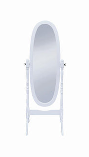 Foyet Oval Cheval Mirror White - Theo's Factory Direct Mattress & Furniture (Columbus, OH)