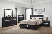Miranda California King. E.King, & Queen 2-drawer Storage Bed Black & White - Theo's Factory Direct Mattress & Furniture (Columbus, OH)