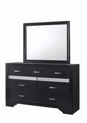 Miranda 7-drawer Dresser Black and Rhinestone - Theo's Factory Direct Mattress & Furniture (Columbus, OH)