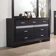 Miranda 7-drawer Dresser Black and Rhinestone - Theo's Factory Direct Mattress & Furniture (Columbus, OH)