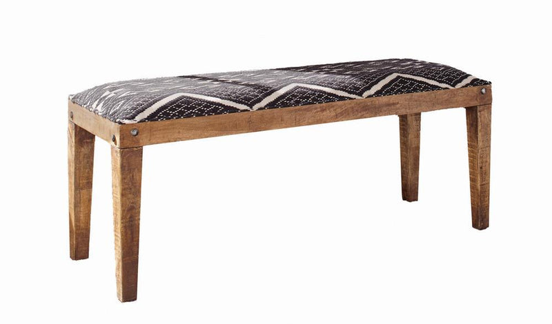 Lamont Rectangular Upholstered Bench Natural and Navy - Theo's Factory Direct Mattress & Furniture (Columbus, OH)