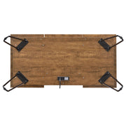 Sheeran Writing Desk with 4 Hidden Storages Rustic Amber - Theo's Factory Direct Mattress & Furniture (Columbus, OH)