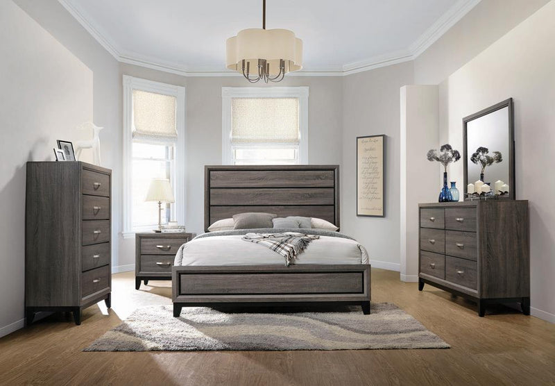 Watson Eastern King & Queen Bed Grey Oak and Black - Theo's Factory Direct Mattress & Furniture (Columbus, OH)
