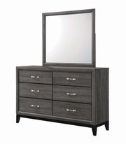 Watson 6-drawer Dresser Grey Oak and Black - Theo's Factory Direct Mattress & Furniture (Columbus, OH)