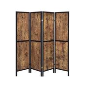 Deepika 4-panel Folding Screen Antique Nutmeg and Black - Theo's Factory Direct Mattress & Furniture (Columbus, OH)
