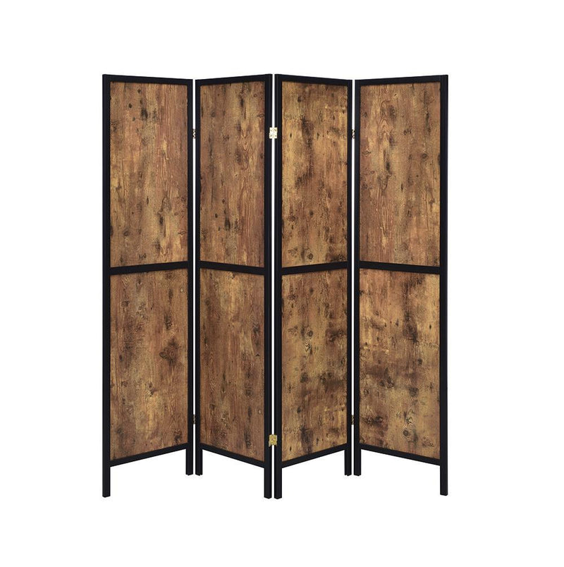 Deepika 4-panel Folding Screen Antique Nutmeg and Black - Theo's Factory Direct Mattress & Furniture (Columbus, OH)