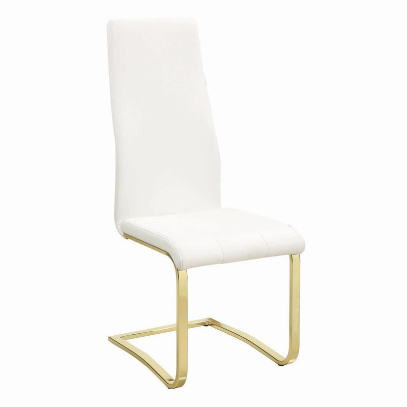 Montclair Side Chairs White and Rustic Brass (Set of 4) - Theo's Factory Direct Mattress & Furniture (Columbus, OH)