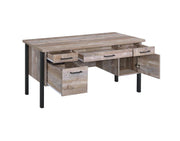 Samson 4-drawer Office Desk Weathered Oak - Theo's Factory Direct Mattress & Furniture (Columbus, OH)