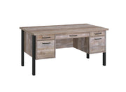 Samson 4-drawer Office Desk Weathered Oak - Theo's Factory Direct Mattress & Furniture (Columbus, OH)