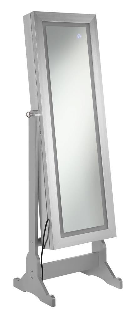 Moore Jewelry Cheval Mirror Silver - Theo's Factory Direct Mattress & Furniture (Columbus, OH)