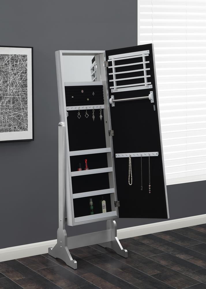 Moore Jewelry Cheval Mirror Silver - Theo's Factory Direct Mattress & Furniture (Columbus, OH)