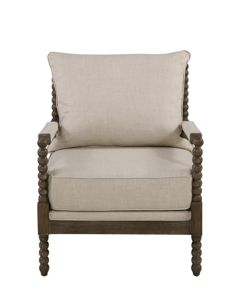Blanchett Cushion Back Accent Chair Beige and Natural - Theo's Factory Direct Mattress & Furniture (Columbus, OH)