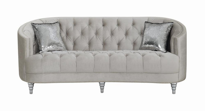 Avonlea Sloped Arm Tufted Sofa Grey - Theo's Factory Direct Mattress & Furniture (Columbus, OH)