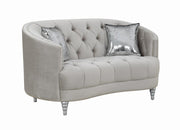 Avonlea Sloped Arm Tufted Loveseat Grey - Theo's Factory Direct Mattress & Furniture (Columbus, OH)