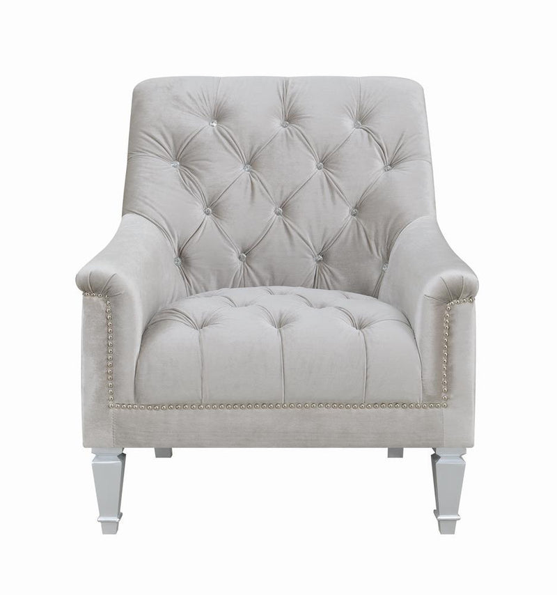 Avonlea Sloped Arm Tufted Chair Grey - Theo's Factory Direct Mattress & Furniture (Columbus, OH)