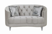 Avonlea Sloped Arm Tufted Loveseat Grey - Theo's Factory Direct Mattress & Furniture (Columbus, OH)