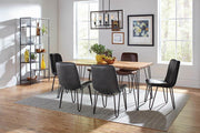 Sherman Rectangular Dining Table Natural Acacia and Matte Black - Theo's Factory Direct Mattress & Furniture (Columbus, OH)