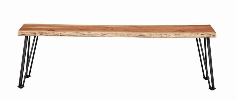 Sherman Bench Natural Acacia and Matte Black - Theo's Factory Direct Mattress & Furniture (Columbus, OH)