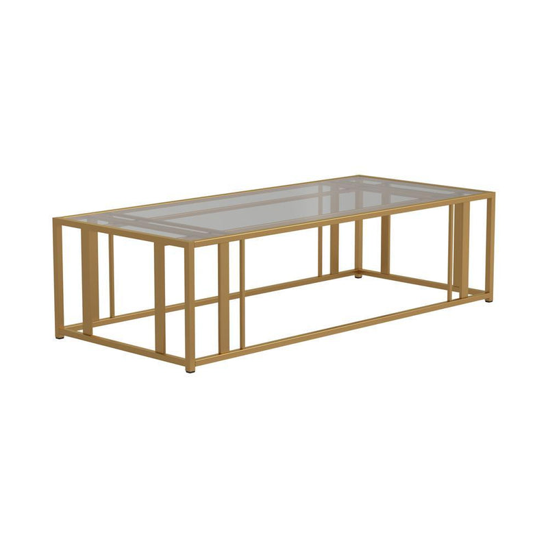 Adri Metal Frame Coffee Table Matte Brass - Theo's Factory Direct Mattress & Furniture (Columbus, OH)
