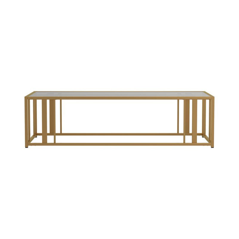 Adri Metal Frame Coffee Table Matte Brass - Theo's Factory Direct Mattress & Furniture (Columbus, OH)