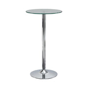 Abiline Glass Top Round Bar Table Chrome - Theo's Factory Direct Mattress & Furniture (Columbus, OH)
