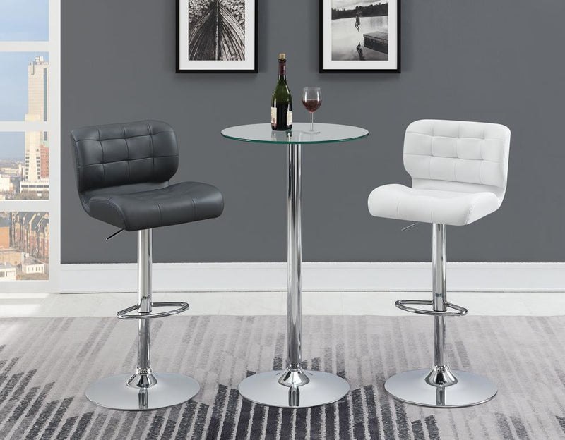 Abiline Glass Top Round Bar Table Chrome - Theo's Factory Direct Mattress & Furniture (Columbus, OH)