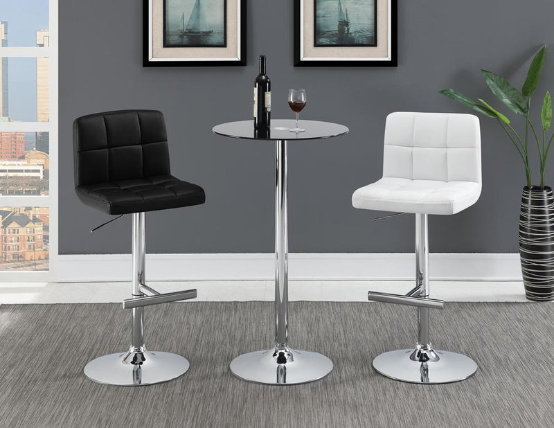 Lenny Adjustable Bar Stools Chrome and White (Set of 2) - Theo's Factory Direct Mattress & Furniture (Columbus, OH)