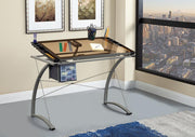 Melo 3-Drawer Drafting Desk Champagne - Theo's Factory Direct Mattress & Furniture (Columbus, OH)