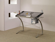 Melo 3-Drawer Drafting Desk Champagne - Theo's Factory Direct Mattress & Furniture (Columbus, OH)