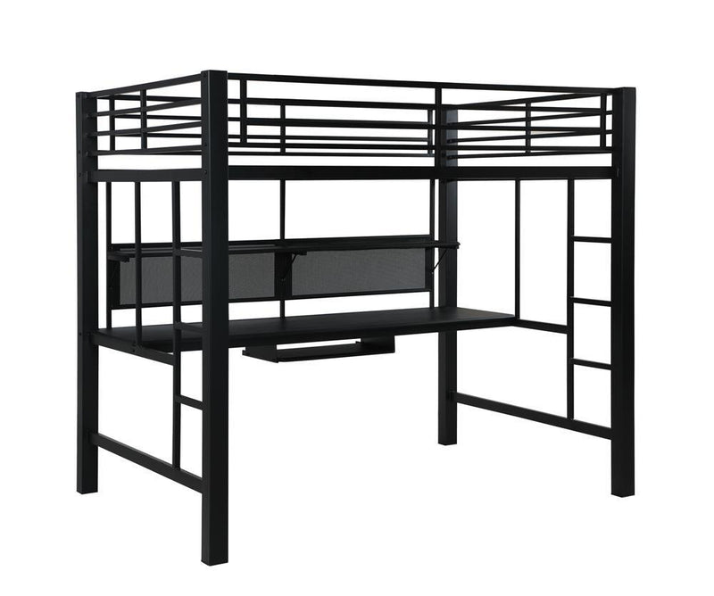 Avalon Full Workstation Loft Bed Black - Theo's Factory Direct Mattress & Furniture (Columbus, OH)