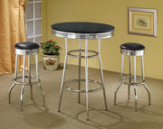 Theodore Round Bar Table Black and Chrome - Theo's Factory Direct Mattress & Furniture (Columbus, OH)